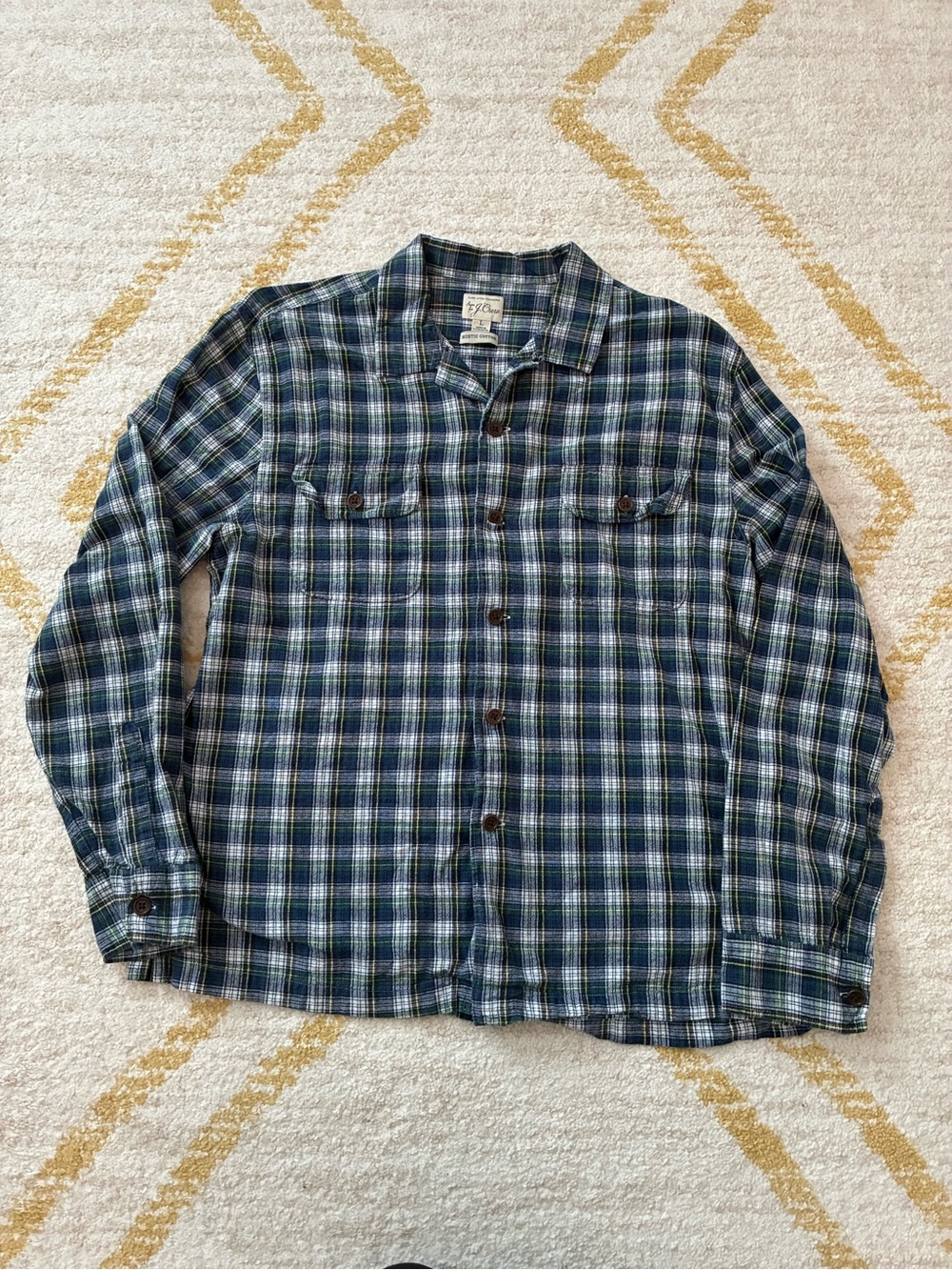 J.Crew Men’s 100% Cotton Plaid Button-Up Shirt